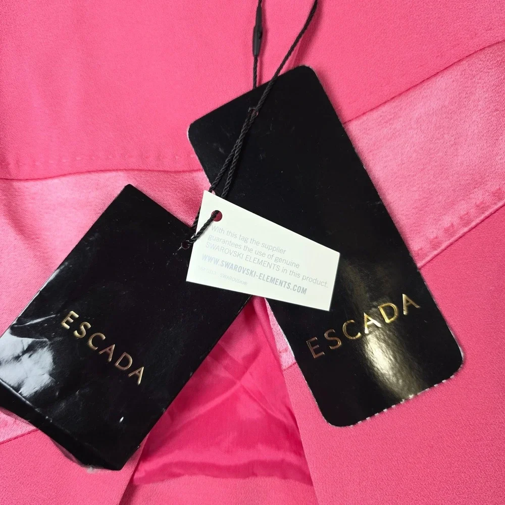 Escada Bergrid Blazer Womens US 12 EU 44 Pink Swarovski Crystal Button NWT - Picture 9 of 13
